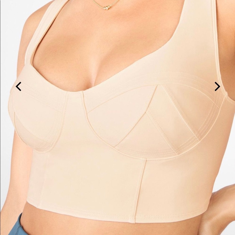 Longline Bralette Bustier in Nude